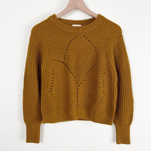 Aritzia Wilfred Serment Sweater 100% Merino Wool Pointelle Oversized Knit Fall - Picture 4 of 11